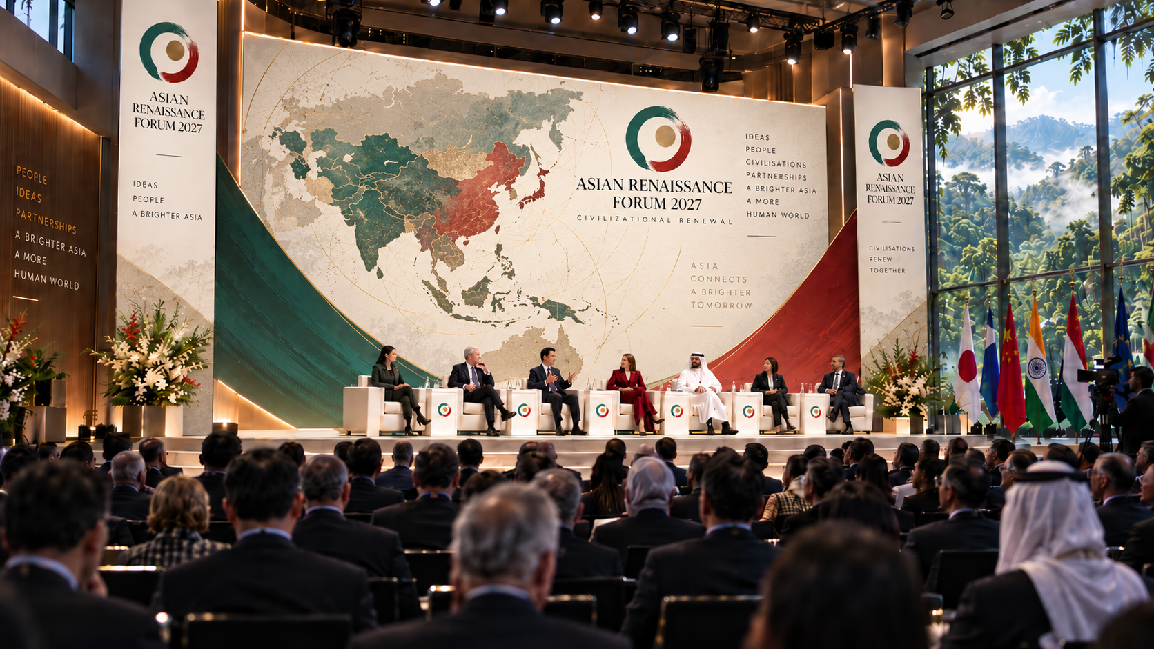 Asian Renaissance Forum 2027 stage with global leaders in dialogue